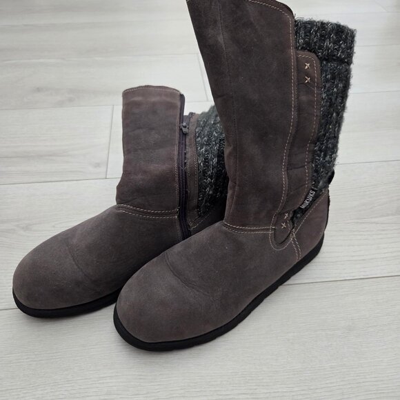 Muk Luks Womens 9 Gray Boots Shoes Lila Sherpa Fleece Lining Winter - Picture 4 of 8